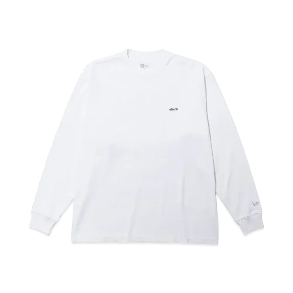 NEW ERA Long Sleeve Oversized Performance T-shirt Flag & Wordmark "White"