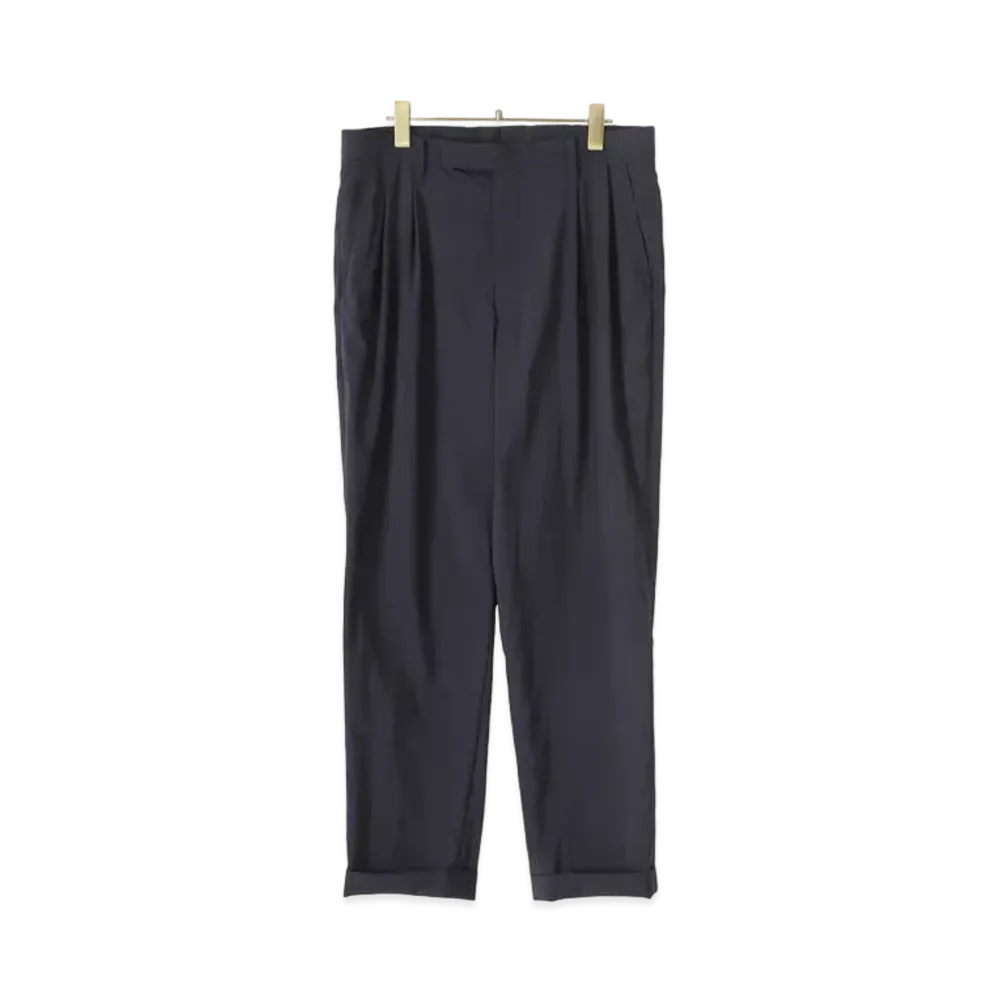 COMOLI Wool 2Tuck Pants "Navy"
