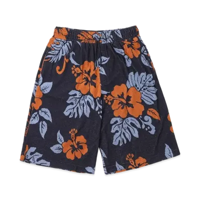 Maison Kitsune Jacquard Oversize Jog Shorts In Towelling "Deep Navy Design"