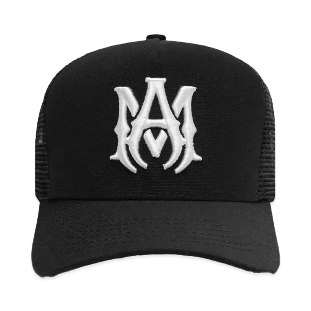 AMIRI MA Logo Trucker Hat "Black/White"
