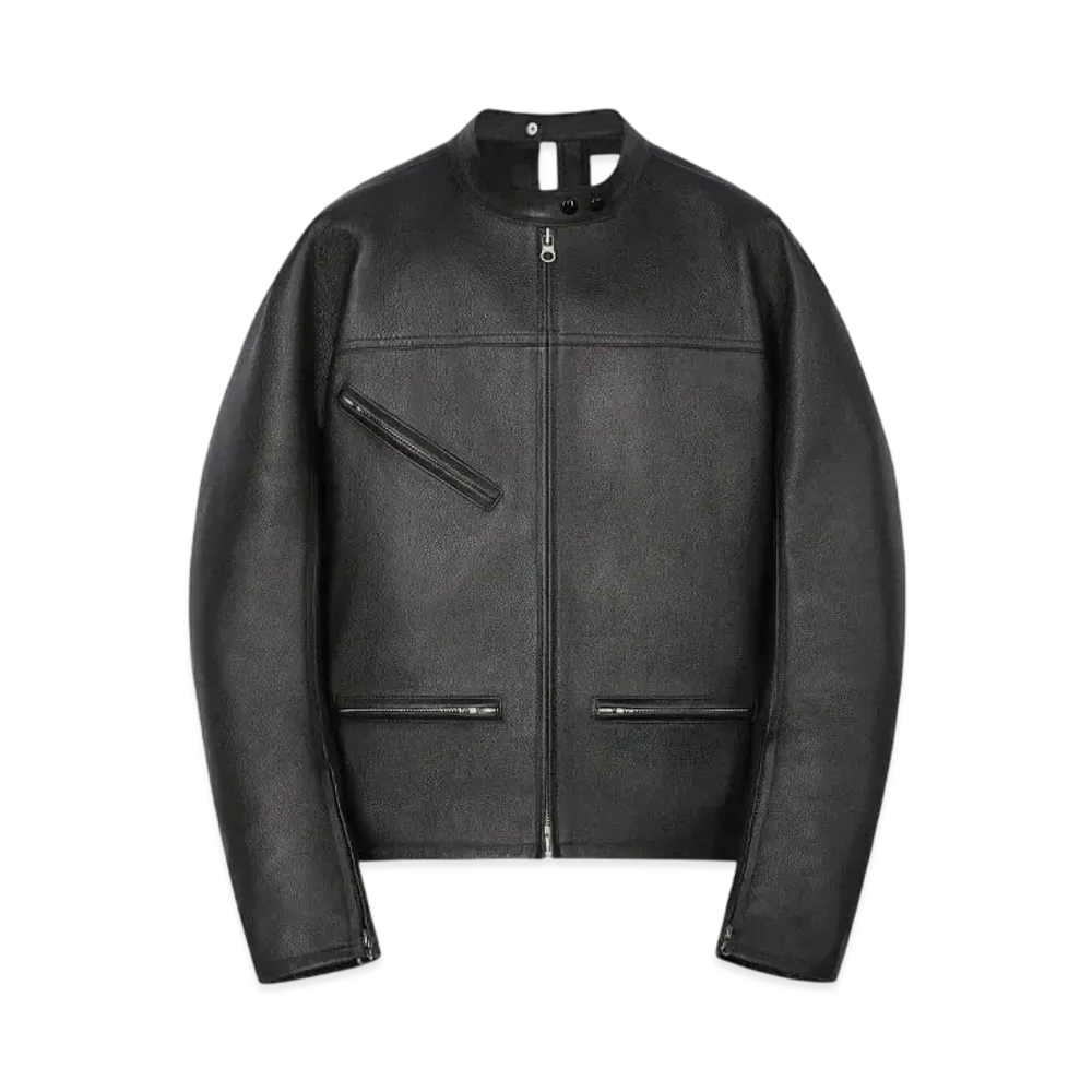 Courreges Racer Buckle Leather Jacket "Black"