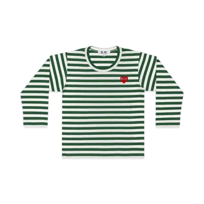 PLAY COMME des GARCONS Kids Striped T-Shirt "Green"
