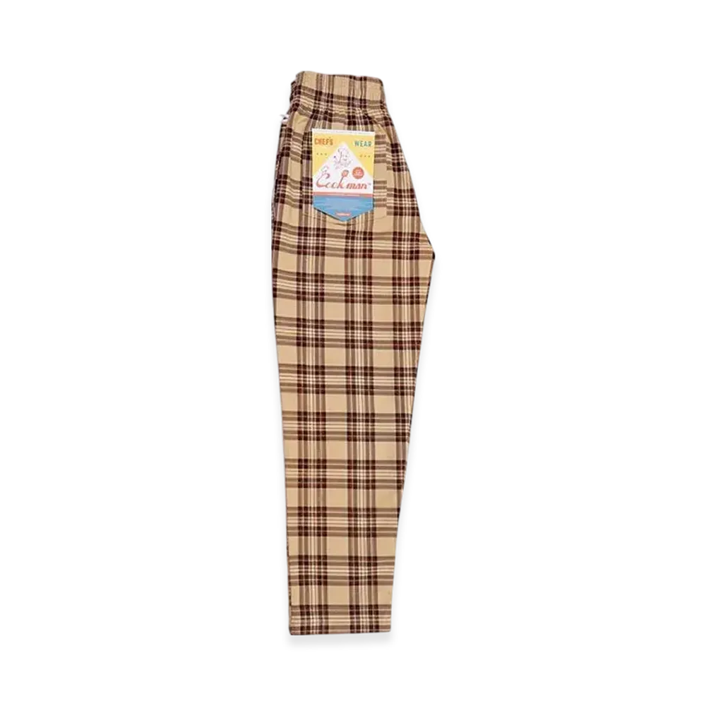 COOKMAN Chef Pants Tartan "Beige"