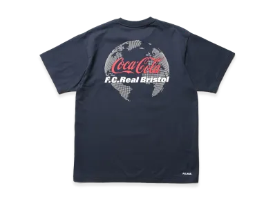 F.C.Real Bristol x Coca-Cola Globe Logo Emblem Pocket Tee "Navy"