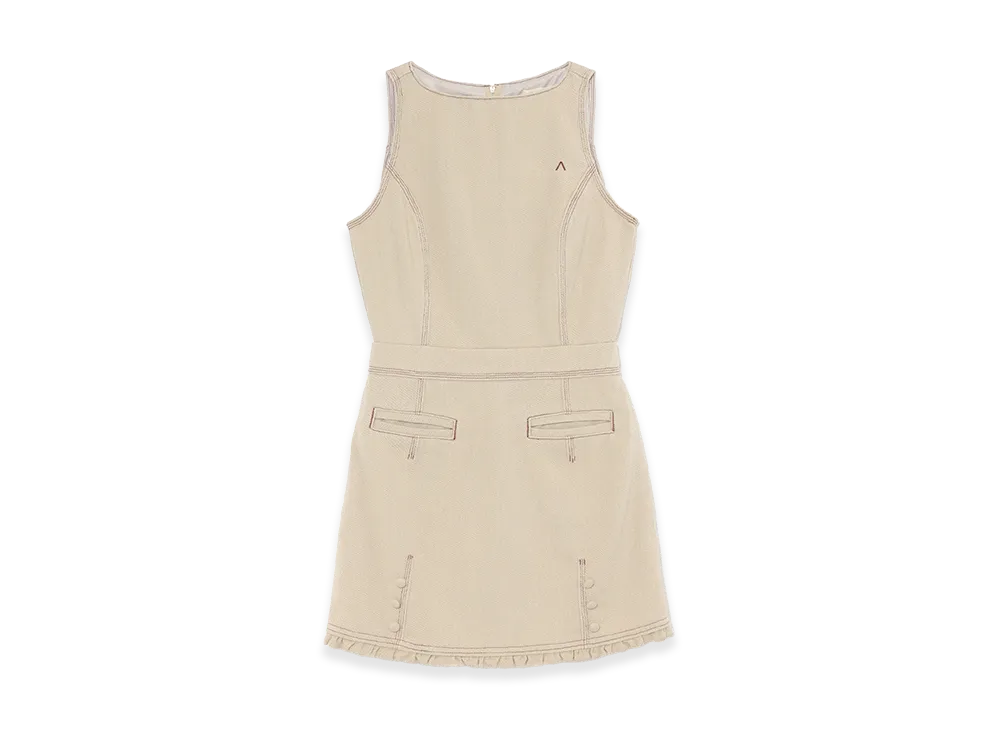 ANDMARY Women's Lara Stitch Frill Mini Dress "Beige"