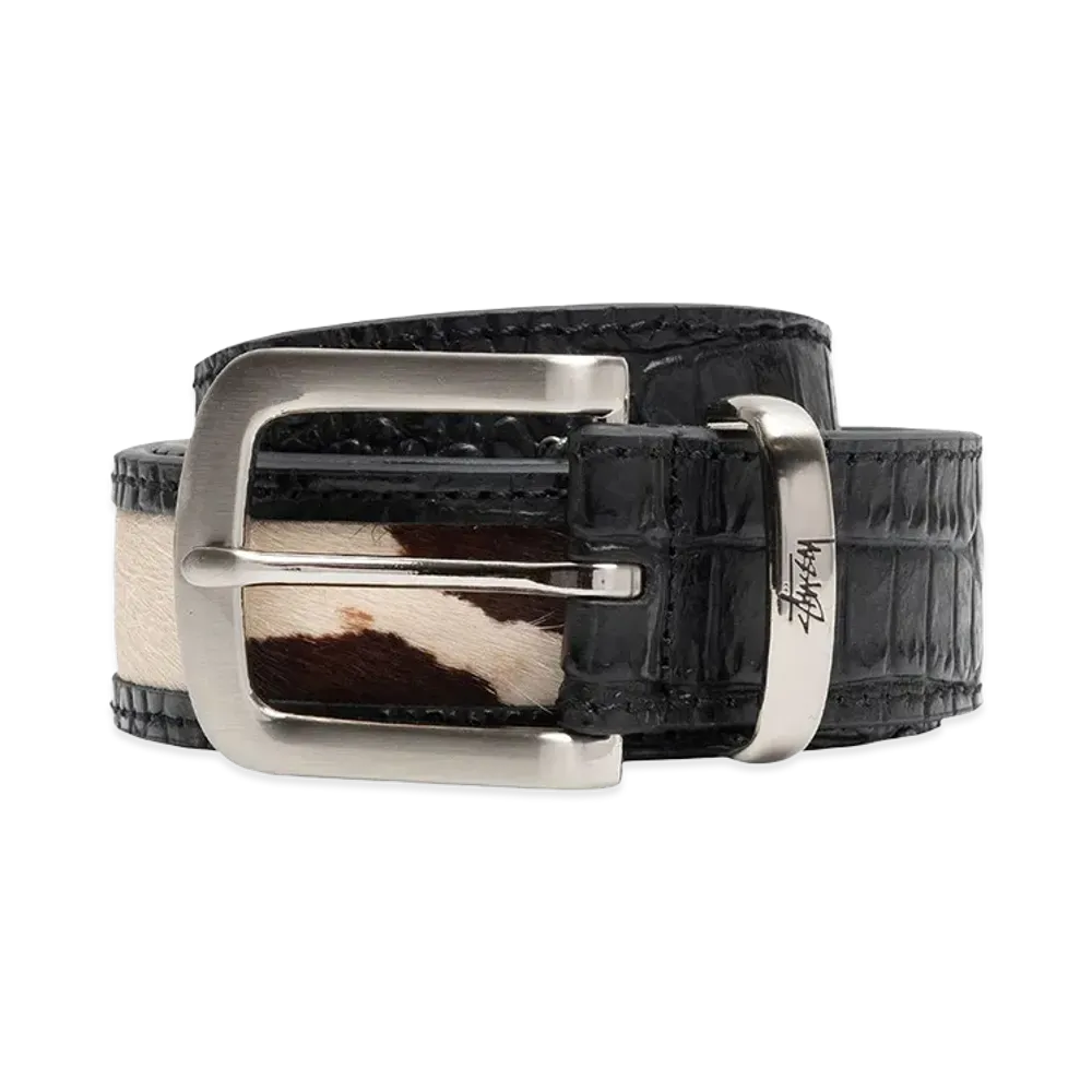 Stussy Leather Overlay Belt "Black"