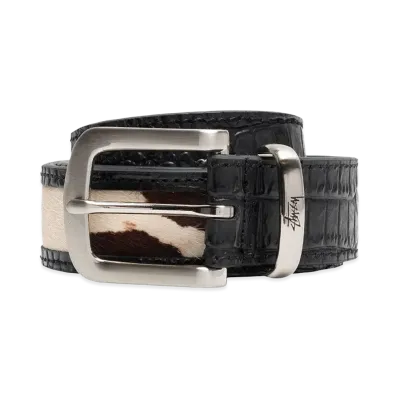 Stussy Leather Overlay Belt "Black"