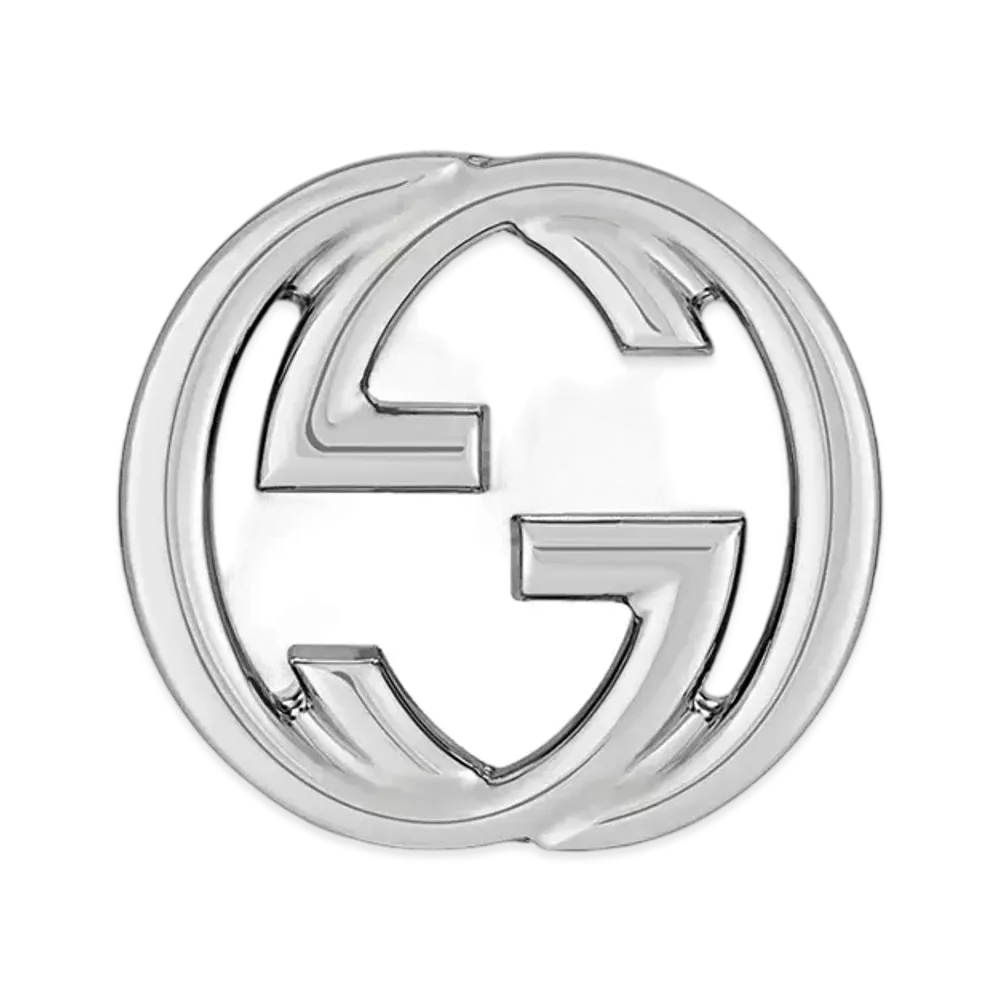 GUCCI Interlocking Double G Single Earrings "Palladium"