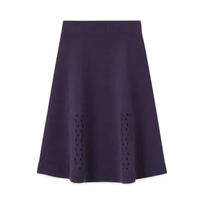 Paul Smith Women's Lace Motif Knit Skirt "Purple"