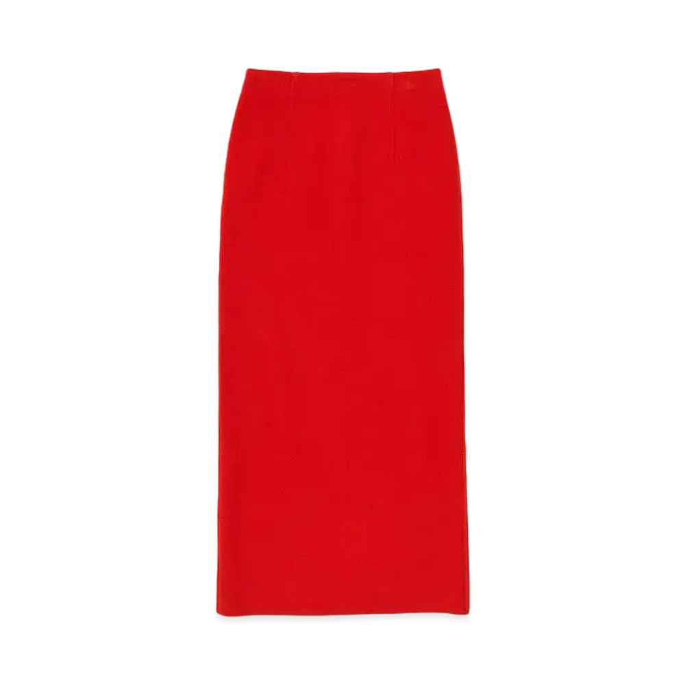 AURALEE Heavy Milano Rib Knit Skirt "Red"