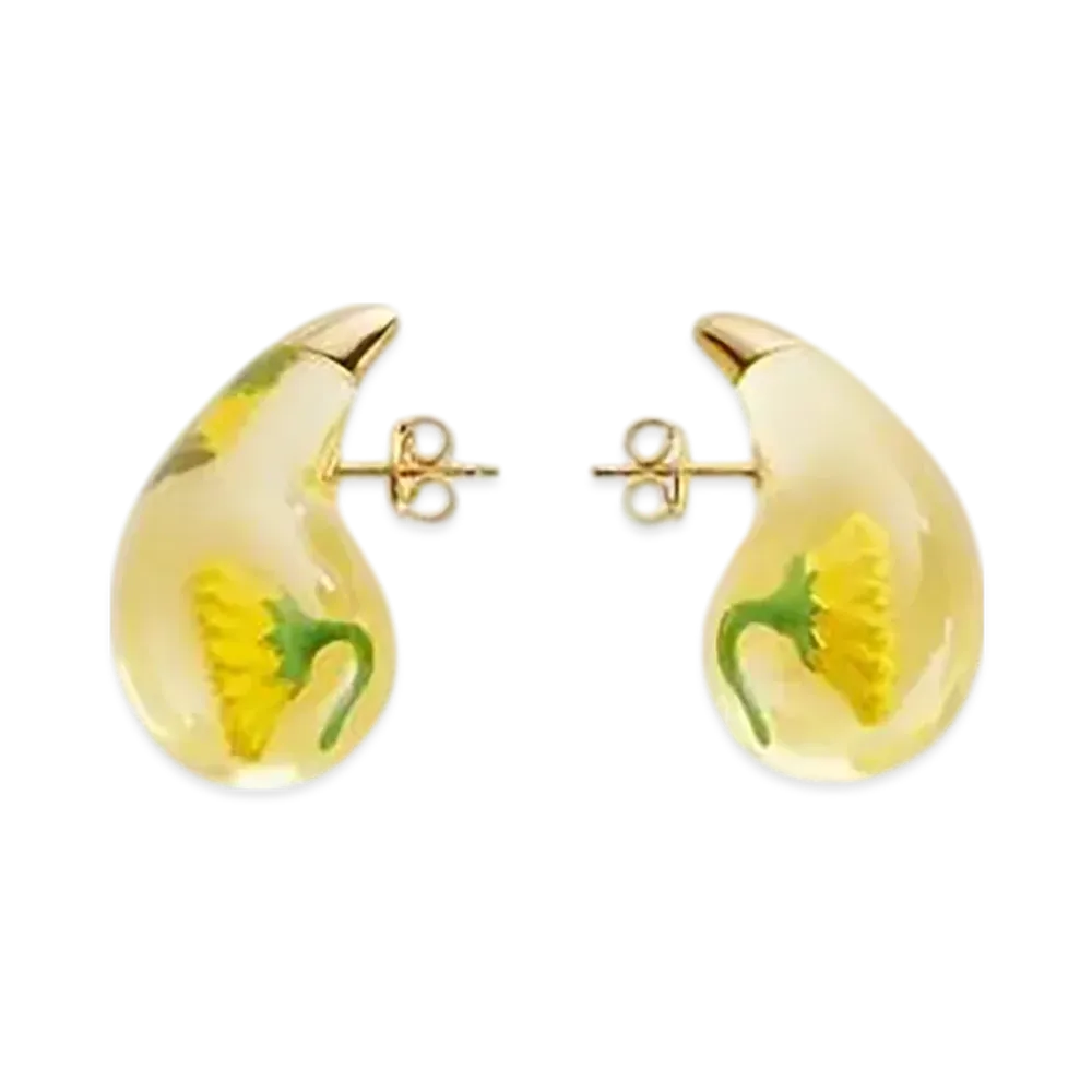 Bottega Veneta Small Drop Earrings "Buttermilk/Pollen"