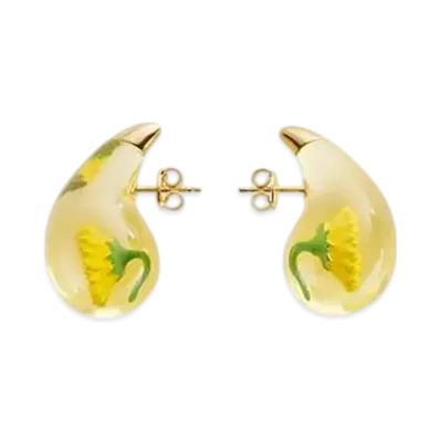 Bottega Veneta Small Drop Earrings "Buttermilk/Pollen"
