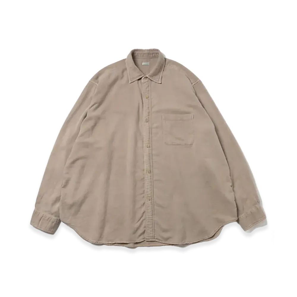 A.PRESSE Vintage Cotton Moleskin Shirts "Beige"