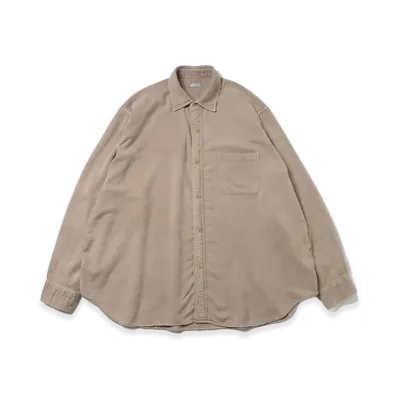 A.PRESSE Vintage Cotton Moleskin Shirts "Beige"