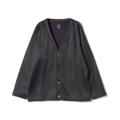 Needles V Neck Cardigan - C/Pe Bright Jersey "Egg Plant"