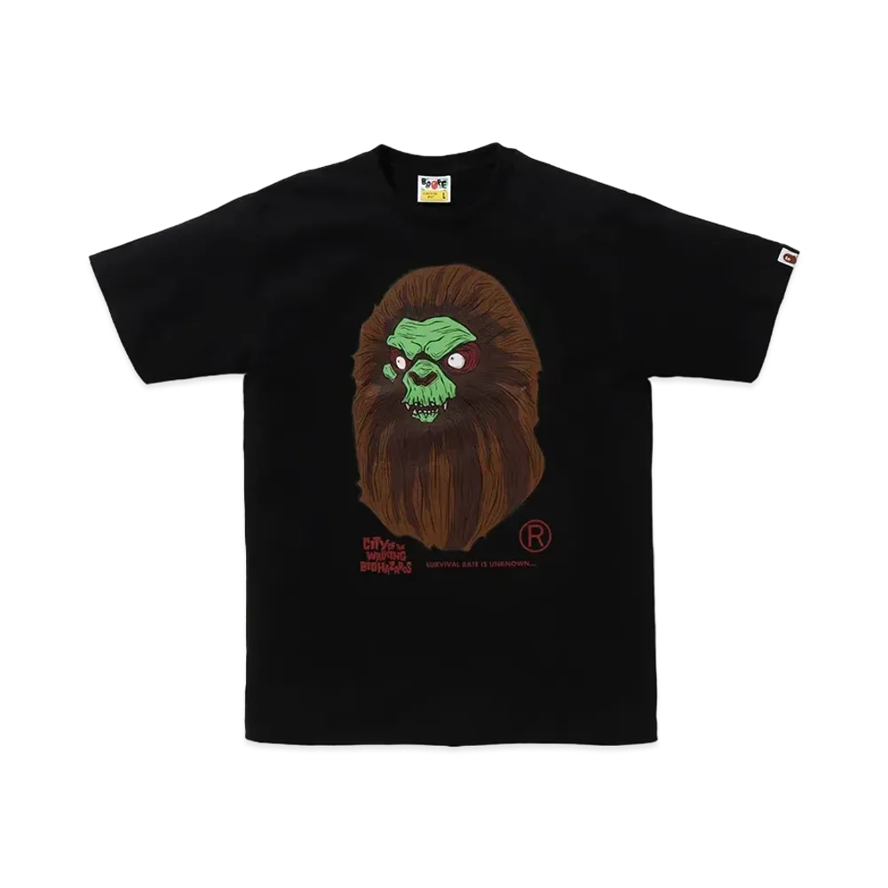 A BATHING APE Horror Mad Face Tee "Black"