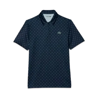 LACOSTE Minimum Allover Print Golf Polo Shirt "Navy"
