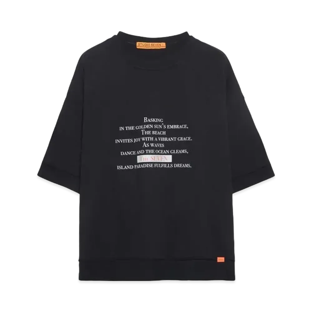 STUDIO SEVEN FAKE LAYERED BIG TEE "BLACK"