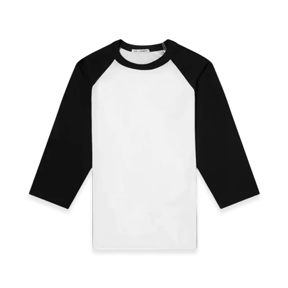 OUR LEGACY Raglan T-Shirt 3/4 "Black White"
