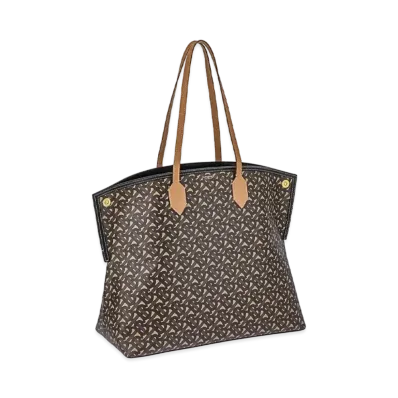 Burberry Large Monogram E Canvas Society Tote "Bridle Brown"