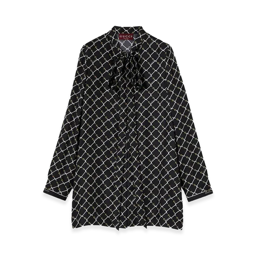 GUCCI Women's Printed Silk Mini Dress "Printed"