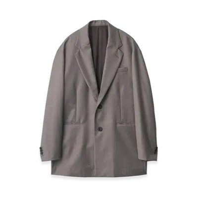 ssstein EX. Fine Wool Oversized Single Breasted Long Jacket "Greige"