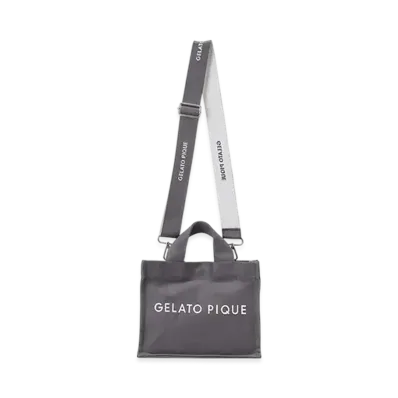 GELATO PIQUE Canvas Logo Shoulder Bag "Dark Gray"