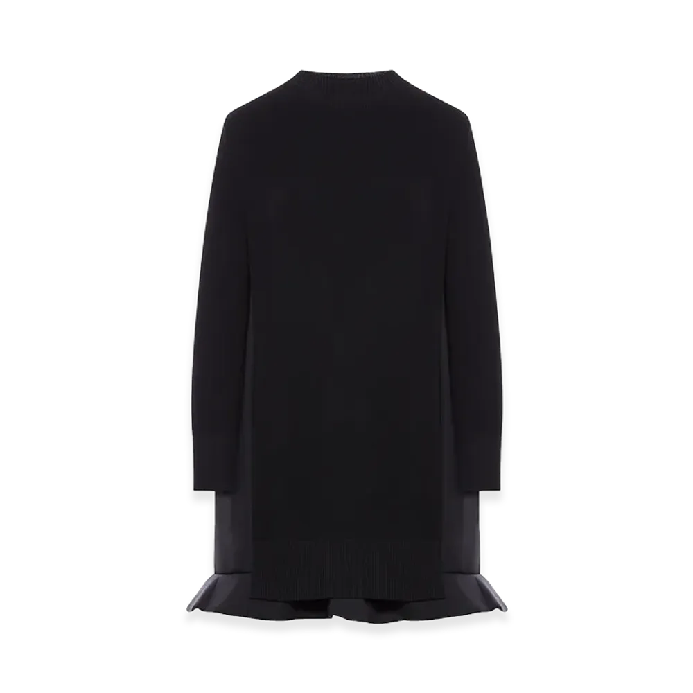 sacai Women's Neoprene Dress With Mesh Inserts "Black"