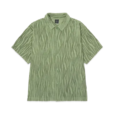 HUF Summer 24 Pile Tiger Shirt "Dried Herb"