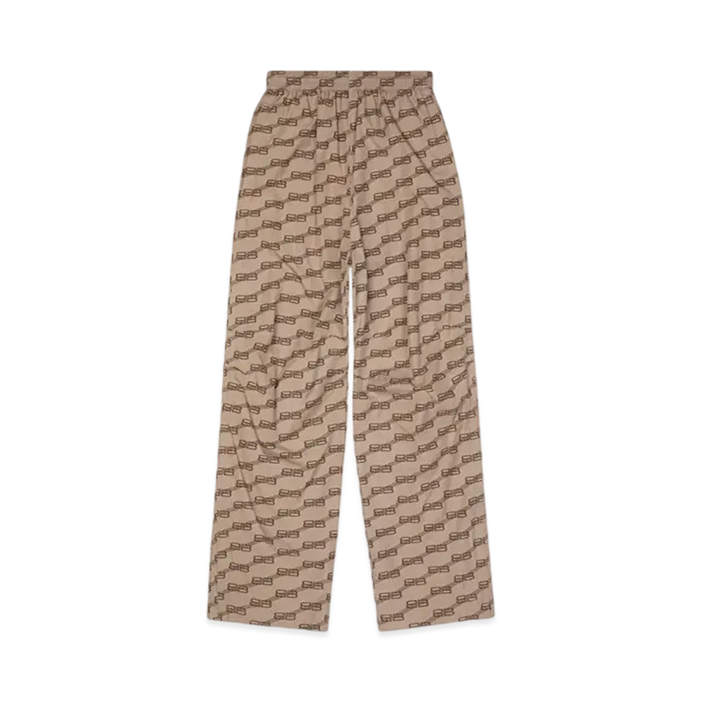 BALENCIAGA MENS BB Monogram Regular Fit Tracksuit Pants "Beige"