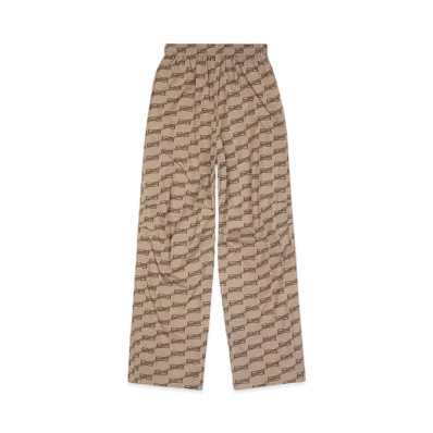 BALENCIAGA MENS BB Monogram Regular Fit Tracksuit Pants "Beige"