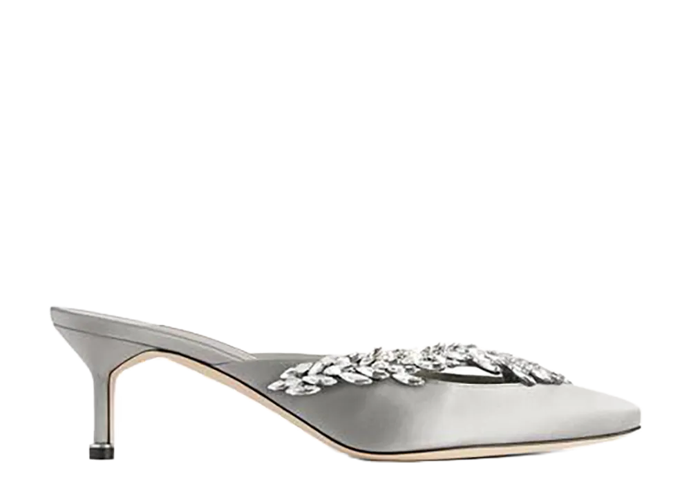 Manolo Blahnik × Balenciaga Women's Mules "Gris Plume"