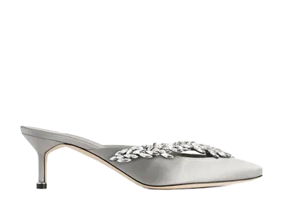 Manolo Blahnik × Balenciaga Women's Mules "Gris Plume"