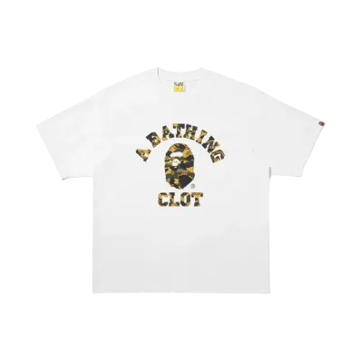 A BATHING APE x CLOT College Relaxed Fit Tee "White"