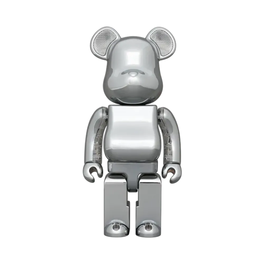 MEDICOM TOY "BEARBRICK" Audio Chrome 400% Portable Bluetooth Speaker Silver