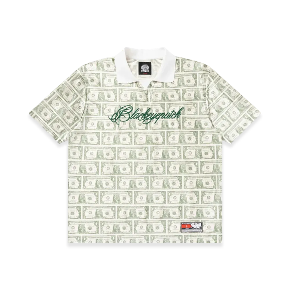 BlackEyePatch Dollar Bill Patterned S/S Gameshirt "Green"