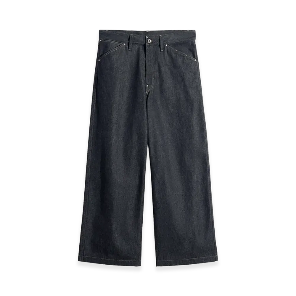 LEMAIRE Studded Denim Wide Pants "Slate"