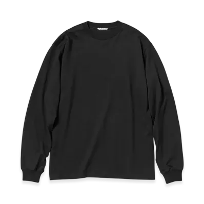 AURALEE Luster Plaiting L/S Tee "Black"