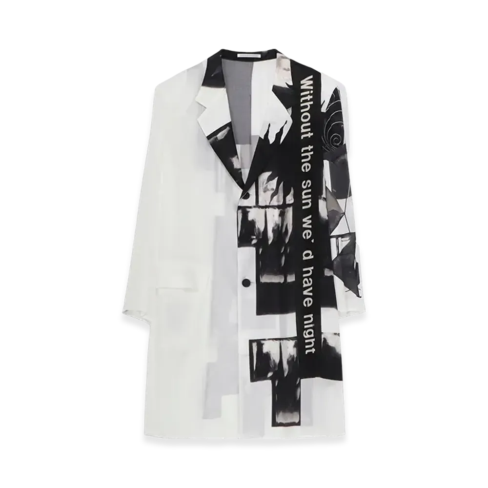 Yohji Yamamoto POUR HOMME Sun Motif Printed Zipper Jacket "White"