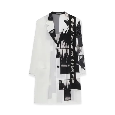 Yohji Yamamoto POUR HOMME Sun Motif Printed Zipper Jacket "White"