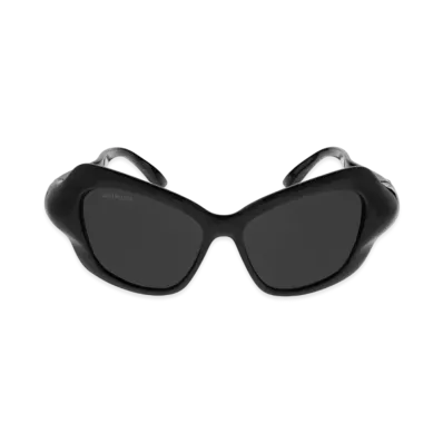 BALENCIAGA Palazzo Cat Sunglasses in Bio-Based Injected Nylon with Grey Lenses "Black"
