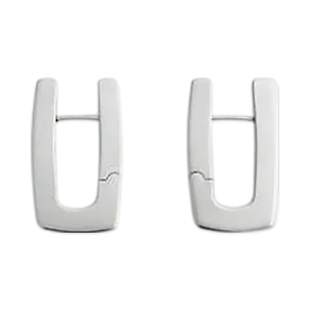 Bottega Veneta Shape Hoop Earrings "Silver"