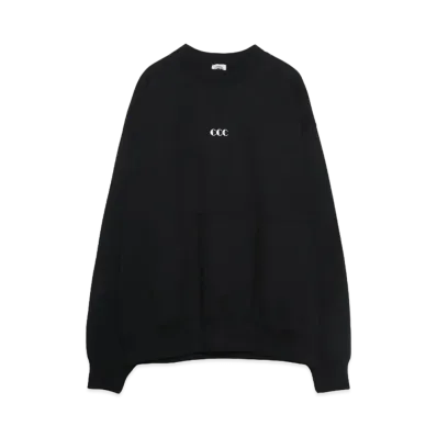 CITY COUNTRY CITY Embroidered Logo Switching Cotton Sweatshirt "BLACK"