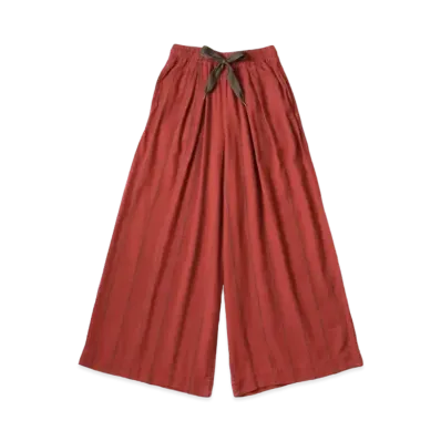 KAPITAL Cotton Linen Siamese Stripes Ludo Baggy Pants "Red Brown"