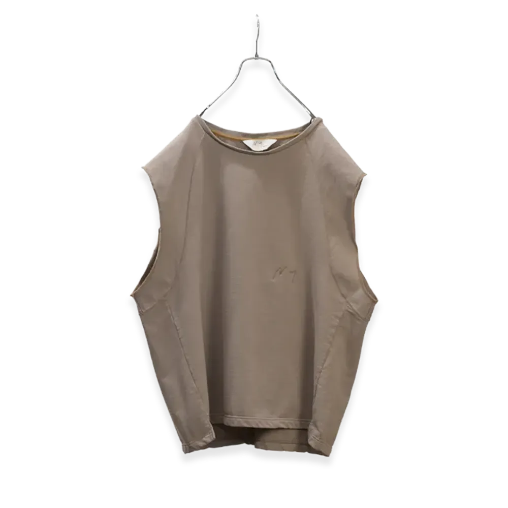 ANCELLM Faded Sleeveless T-Shirt "Beige"