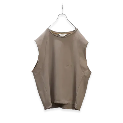 ANCELLM Faded Sleeveless T-Shirt "Beige"