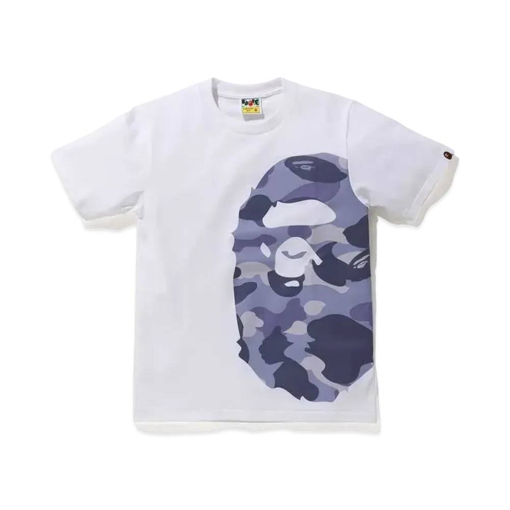 A BATHING APE COLOR CAMO SIDE BIG APE HEAD TEE "White/Purple"