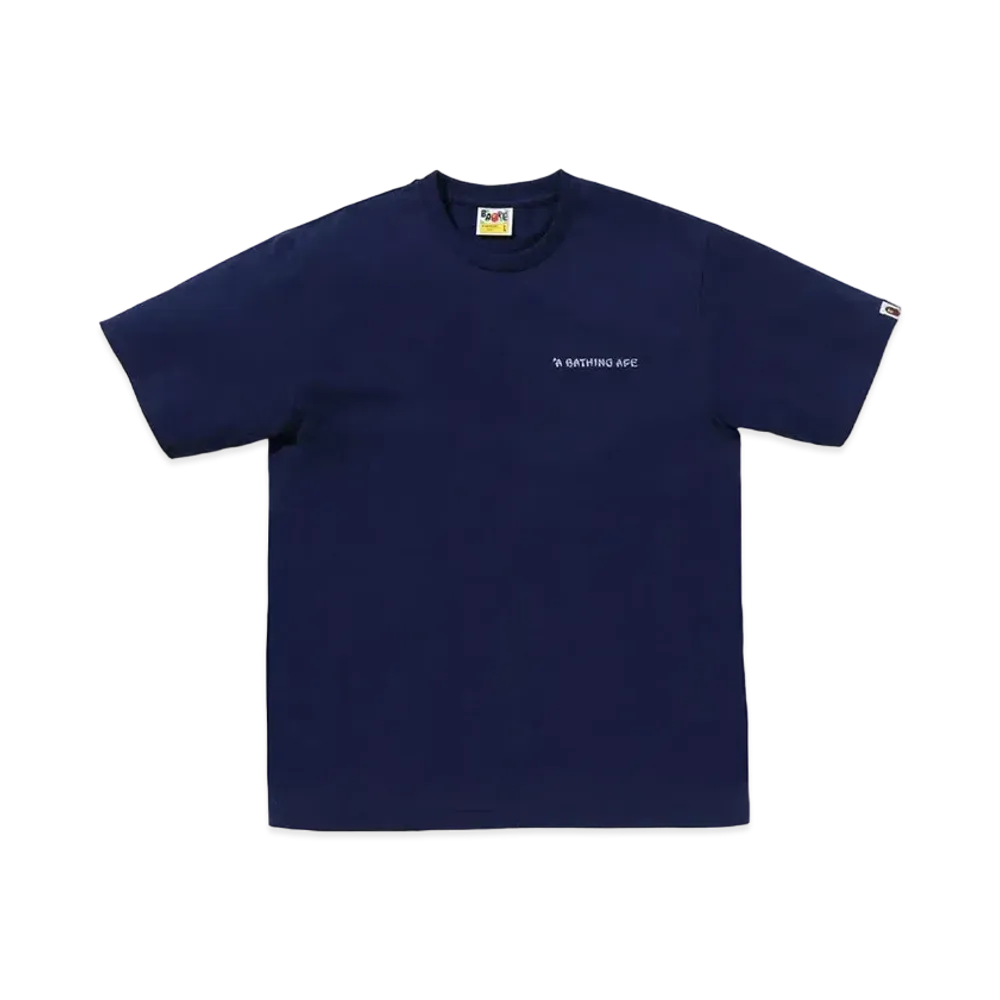 A BATHING APE Japanese Tattoo Logo Tee "Navy"