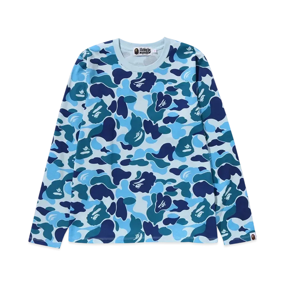 A BATHING APE Ladies ABC Camo LS Tee "Blue"