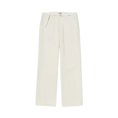 AURALEE Washed Finx Chino Belted Pants "White"